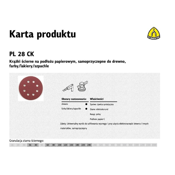 Brusný kotouč na suchý zip 125mm gr 220 Klingspor