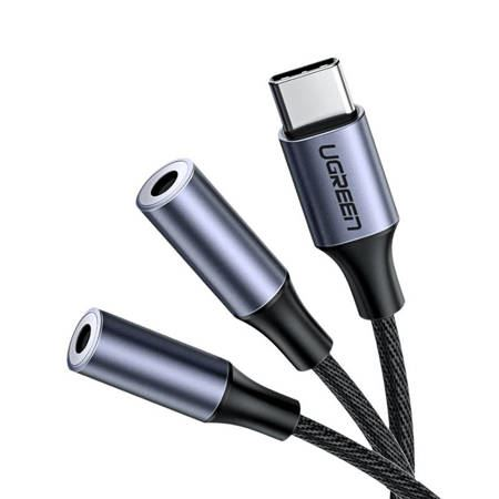 UGREEN USB-C - 2x3,5mm jack AUX Audio elosztó 25cm (30732)