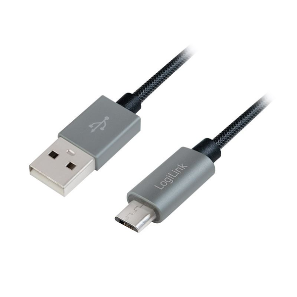 Kábel Logilink USB - microUSB typ B 2 m ČIERNY
