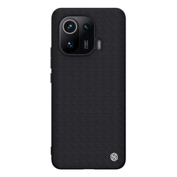 Protector de telefon din plastic texturat Nillkin Xiaomi Mi 11 Pro (suprafata aspra, rezistenta la impact mediu, cadru din silicon, model 3D) negru