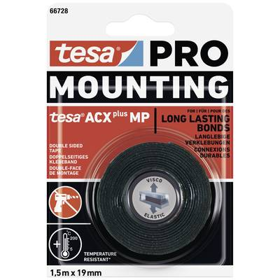 Tesa Mounting PRO ACX+ (66728-00000-00) Rögzítő szalag Fekete (H x Sz) 1.5 m x 19 mm 1 db (66728-00000-00)