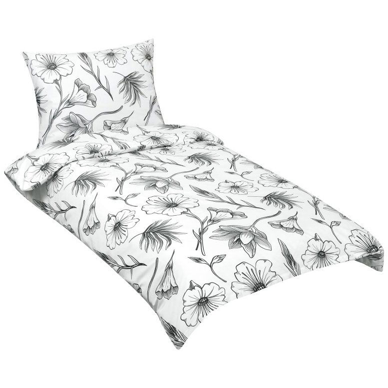 BELLATEX ágynemű, pamut 90/935, hibiszkusz, szürke, 140 × 220, 70 × 90 (13721)