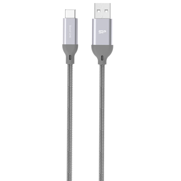 Silicon Power Boost Link Nylon LK30AC USB кабел 1 м USB 3.2 Gen 1 (3.1 Gen 1) USB A USB C Сив