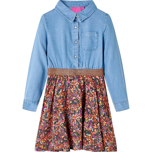 Gyerek ruha hosszú ujjú, tengerészkék és farmer kék 128