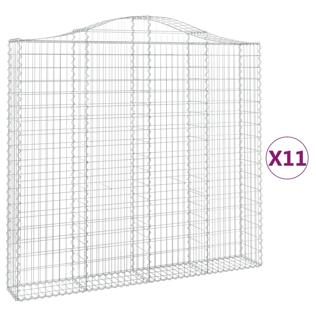 11 db íves horganyzott vas gabion kosár 200x30x180/200 cm (3145523)