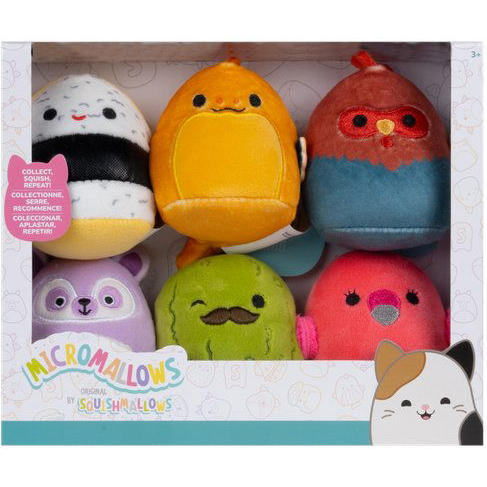 Squishmallows Micromallows 6Pack Sügér, Angolna, Flamingó, Kakas, Sushi, Lemúr (191726764687)