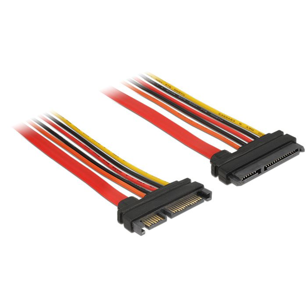 Delock bővítőkábel SATA 6 Gb/s, 22 tus csatlakozó > SATA 22 tus aljzat (3,3 V + 5 V + 12 V) 20cm (84918)