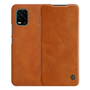 NILLKIN QIN tok álló, bőr hatású (FLIP, oldalra nyíló, bankkártya tartó) BARNA [Xiaomi Mi 10 Lite 5G]
