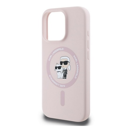 Karl Lagerfeld Silicone KC Heads Ring Apple iPhone 16 Pro hátlap tok rózsaszín KLHMP16LSCMKCRHP (KLHMP16LSCMKCRHP)