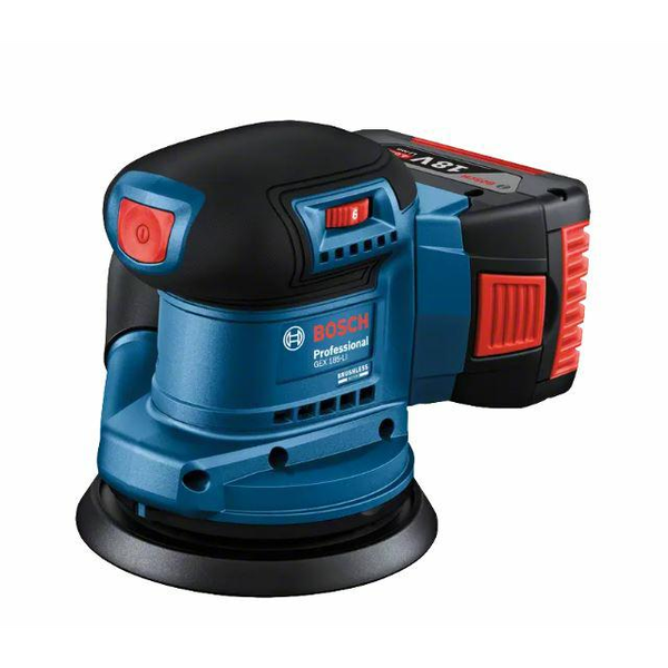 Bosch GEX 185-LI akkus excentercsiszoló 1x4.0Ah, GAL 18V-40 töltő, koffer