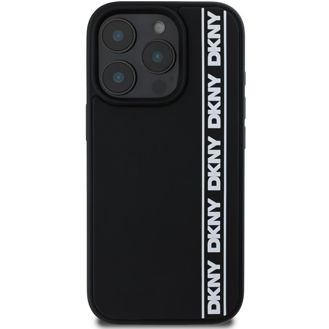 DKNY 3D Rubber Repeat Logo Line iPhone 16 Pro Max Black tok (DKHCP16X3DVSDLK)