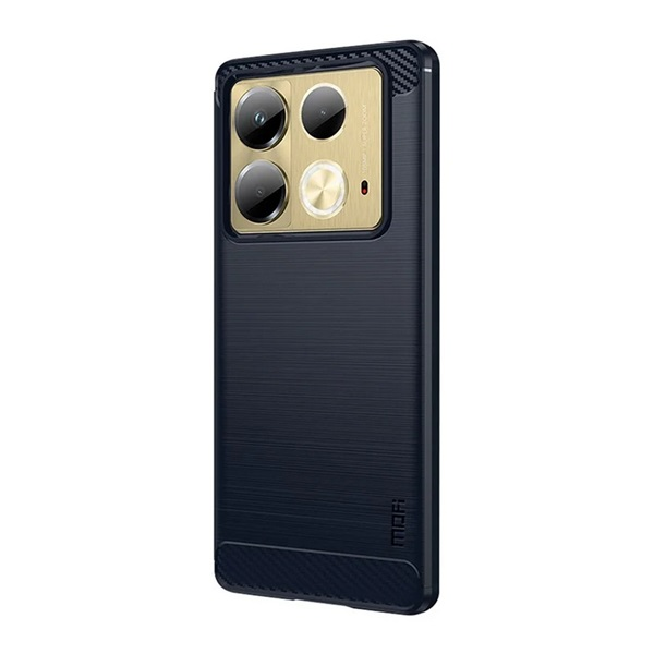 Mofi szilikon telefonvédő (ütésállóság, légpárnás sarok, szálcsiszolt, karbon minta) SÖTÉTKÉK Infinix Note 40 4G (X6853) (GP-159343) (GP-159343)