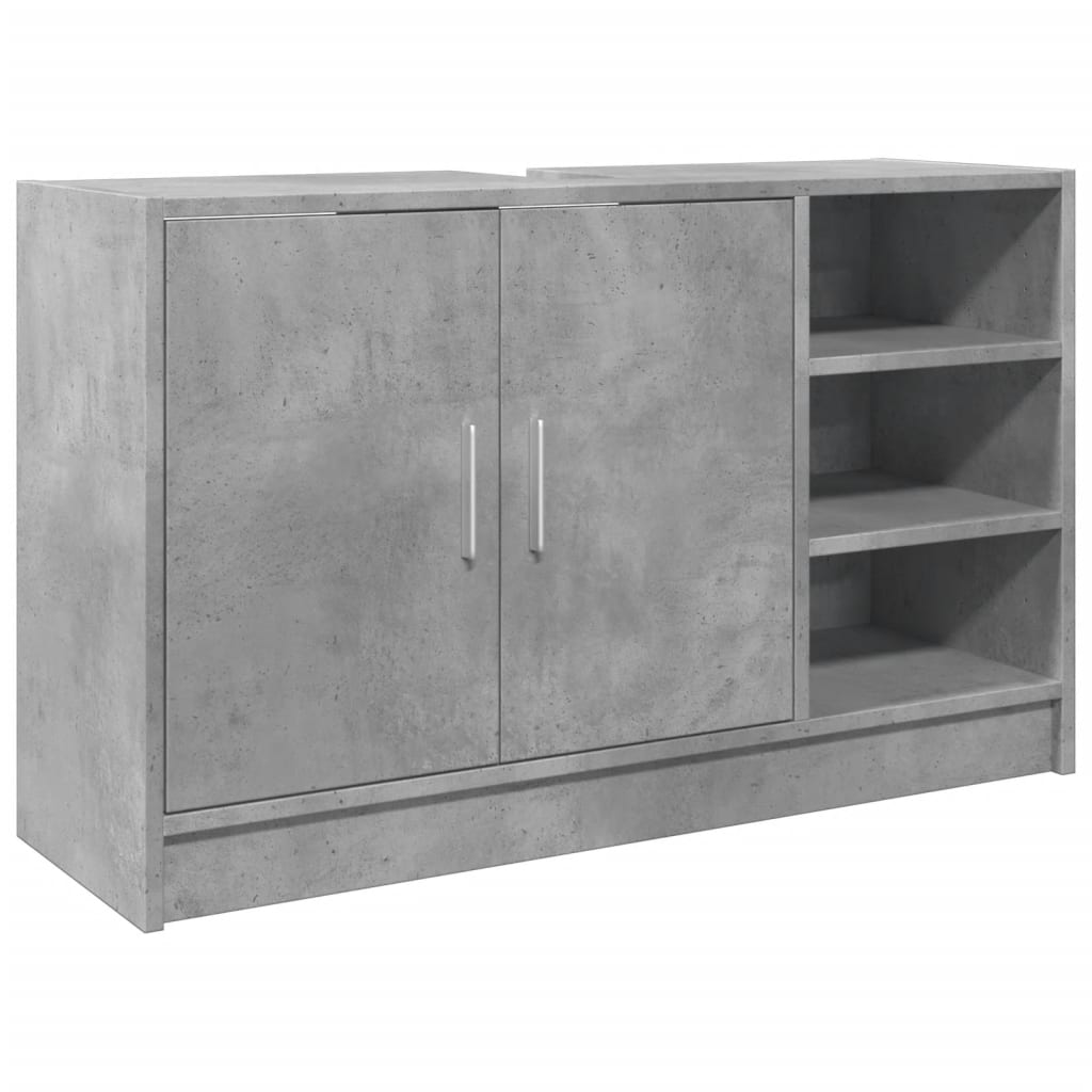 betonszürke szerelt fa mosdószekrény 90 x 29 x 55 cm (848125)
