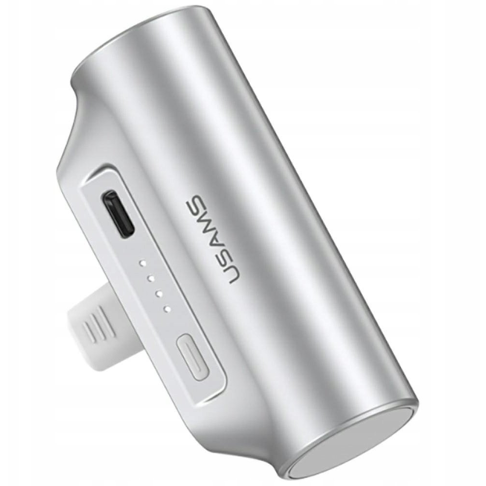 USAMS PB79 Mini Tail Plug 3000mAh USB-C ezüst Power Bank (3KCD24802)