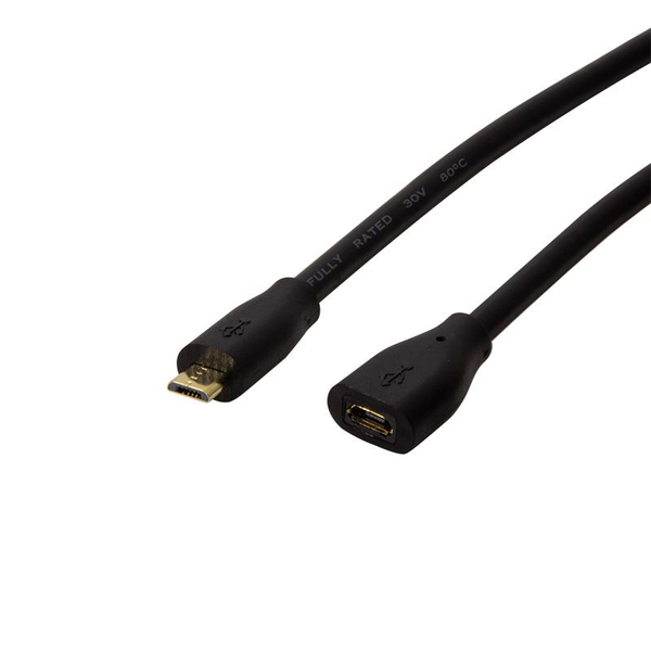 Logilink USB 2.0 Verlängerungskabel, Micro-B, 0,5m schwarz