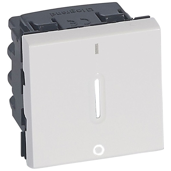 Legrand 077052 Program Mosaic fényjelzéssel 2m fehér kétpólusú kapcsoló (077052)