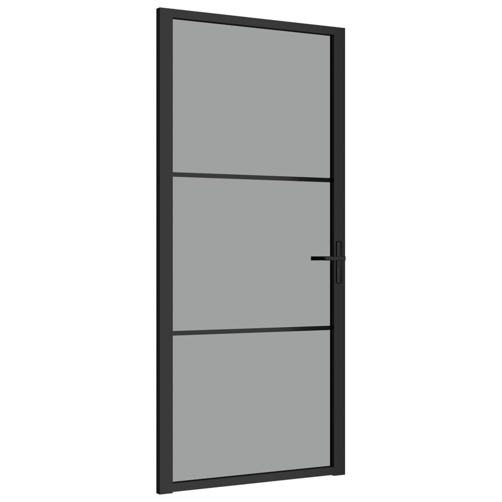 fekete ESG üveg és alumínium beltéri ajtó 93 x 201,5 cm (350562)