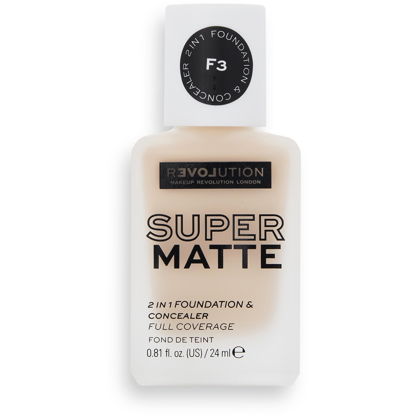 REVOLUTION RELOVE Supermatte Foundation F3 24 ml (5057566479516)