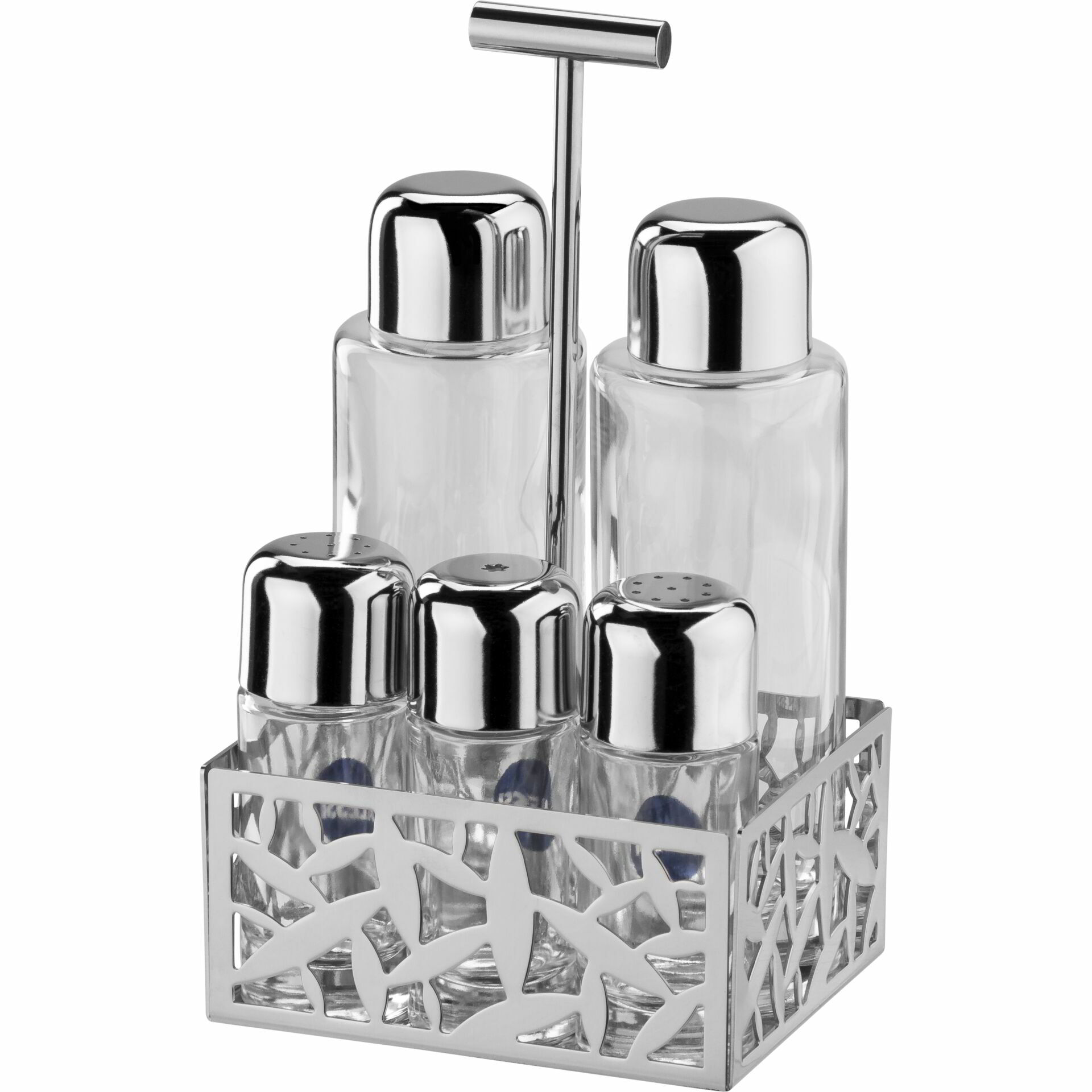 Alessi MSA16 Cactus Üveg Fűszertartó készlet 5 részes - Átlátszó / Ezüst (MSA16)