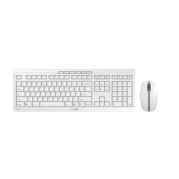 CHERRY Stream Desktop tastatur Mus inkluderet Kontor RF trådløst QWERTZ Tysk Hvid