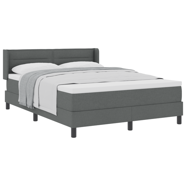 Boxspring ágy matraccal, sötétszürke, 140x200 cm, szövet