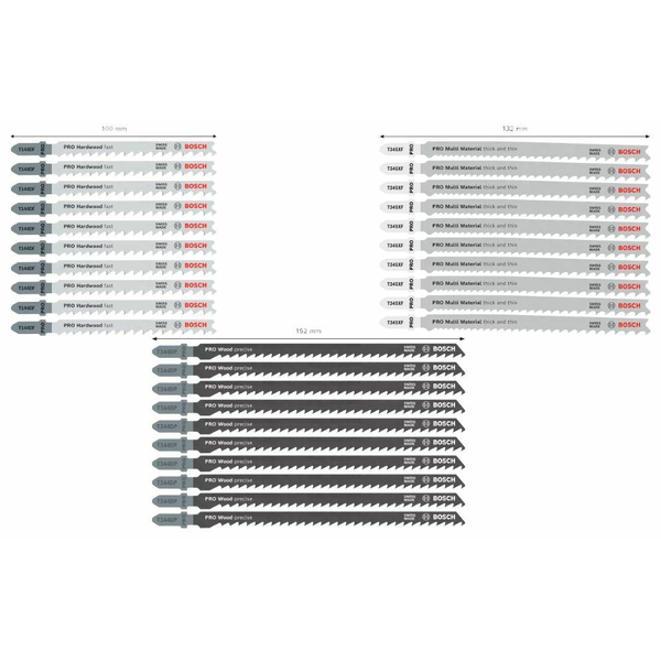 Bosch PRO Wood and Metal Rough Cut szúrófűrészlap készlet, 100 mm 30 részes, fához és fémhez