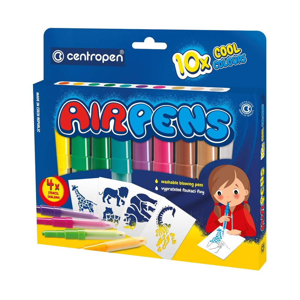Centropen Filctoll fújós készlet AIRPENS 1500 Cool Set 10 különféle szín (615001005 1500/10) (615001005 1500/10)
