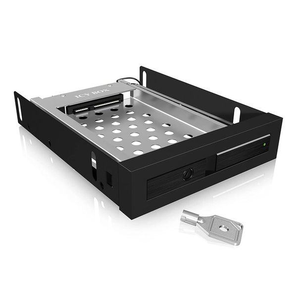 ICY BOX IB-2217StS 8,89 cm (3.5") Opbevaring drev bakke Sort