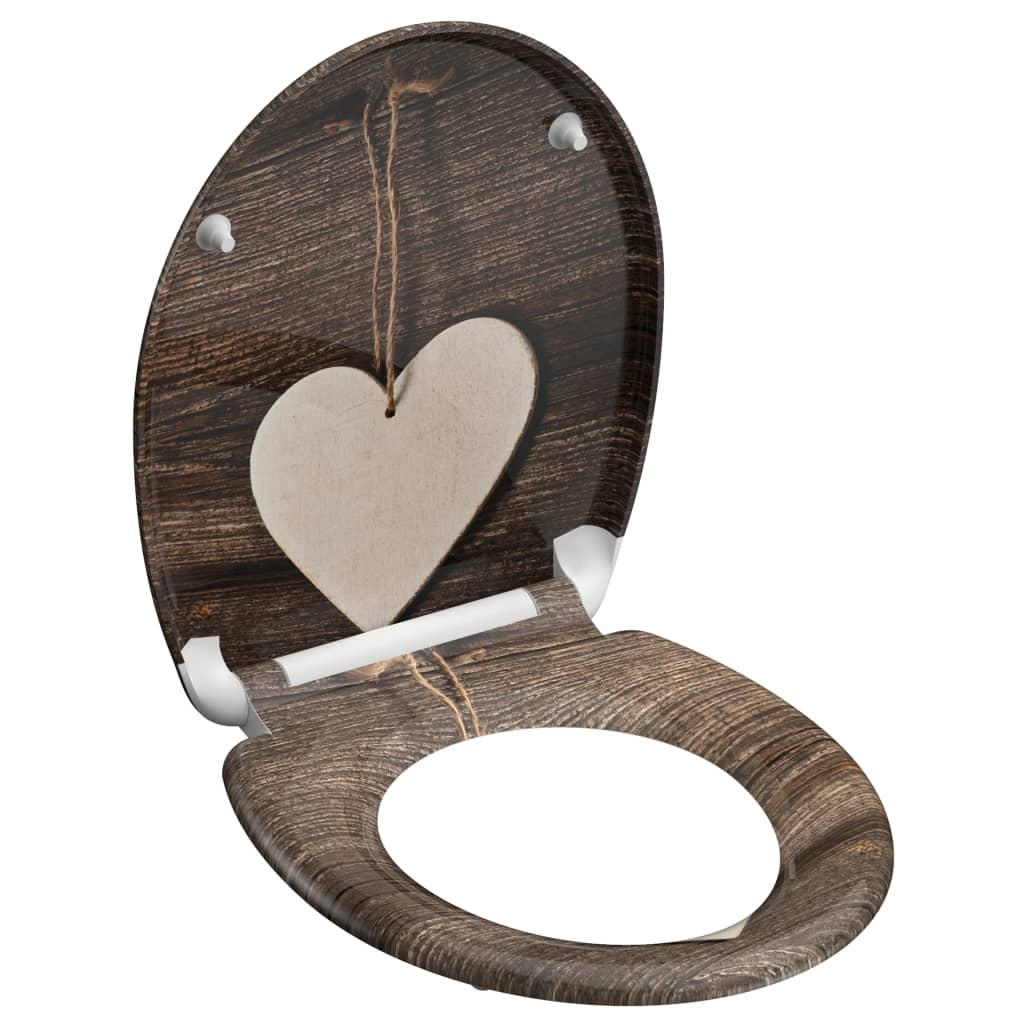 SCHÜTTE WOOD HEART duroplast WC-ülőke lágyan záródó gyorskioldással (435107)