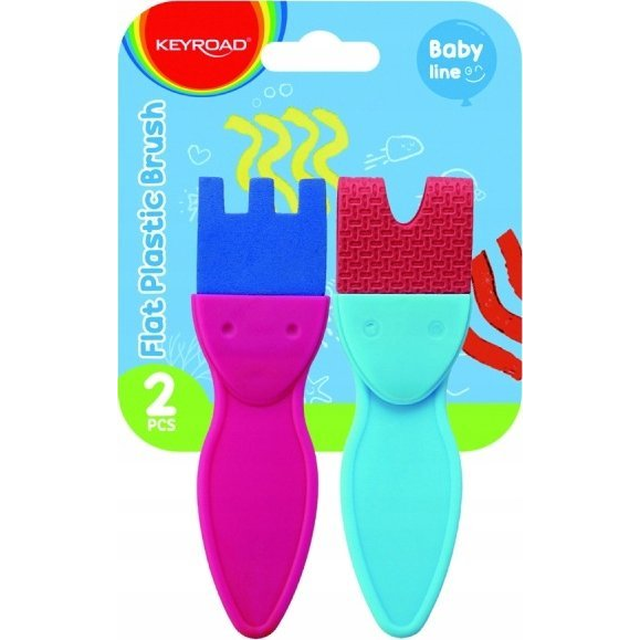  PBS Connect Pędzle kreatywne do malowania KEYROAD flat brush, 2szt. zawieszka mix cena za 1 op