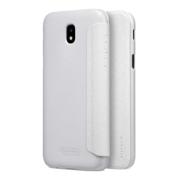 NILLKIN SPARKLE műanyag telefonvédő (mikroszálas bőr hatású FLIP, oldalra nyíló) FEHÉR [Samsung Galaxy J5 (2017) SM-J530 EU] (5996457711192)