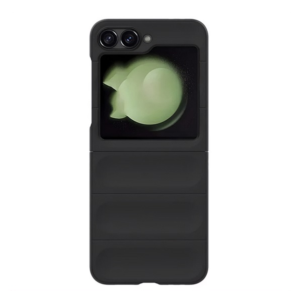 Műanyag telefonvédő (ütésállóság, kameravédő, 3D) FEKETE Samsung Galaxy Z Flip6 (SM-F741) "Gigapack csomagolás" (GP-159372)