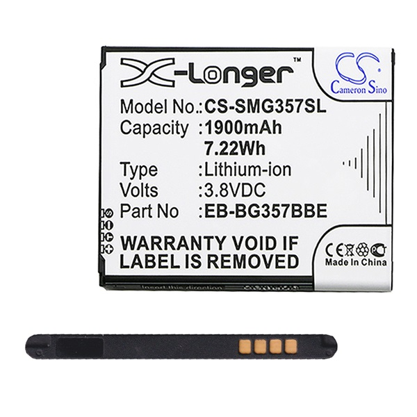 Cameron Sino Li-Ion akku (3.8V/1900mAh, Samsung BG357BBU kompatibilis) FEKETE Samsung Galaxy Ace 4 LTE (SM-G357FZ) (CS-SMG357SL)