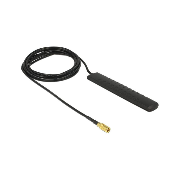 Delock DAB+ DVB-T2 Antenna SMB Plug 20 dBi active omnidirectional black adhesive mounting