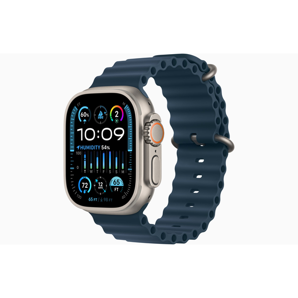 Apple Watch Ultra 2 GPS + Cellular (49mm) Okosóra - Titántok Kék Óceán szíjjal (L)