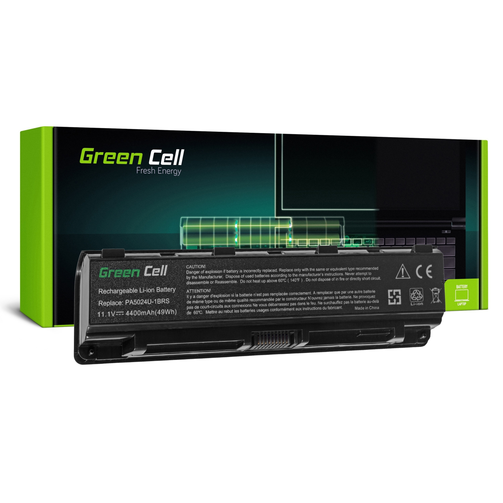 Green Cell TS13 Toshiba Satellite C850 / C855 / C870 / L850 / L855 Notebook akkumulátor 4400 mAh (TS13)