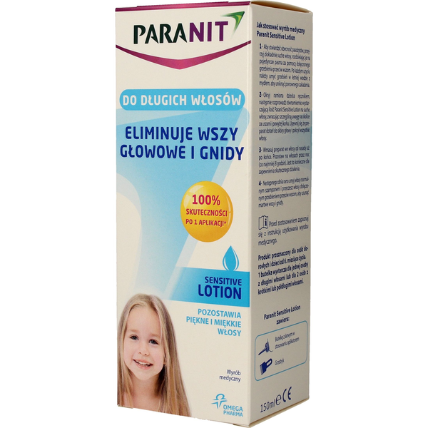  Lactacyd PARANIT Sensitive Lotion eliminujący wszy i gnidy do włosów długich 150ml