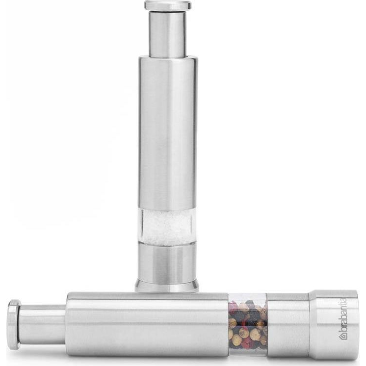 Brabantia Profile Nice & Handy, Salt and Pepper Crusher Set só- és borsörlő 2db-os szett, r.m. acél, selyem matt - 611407 (74130)