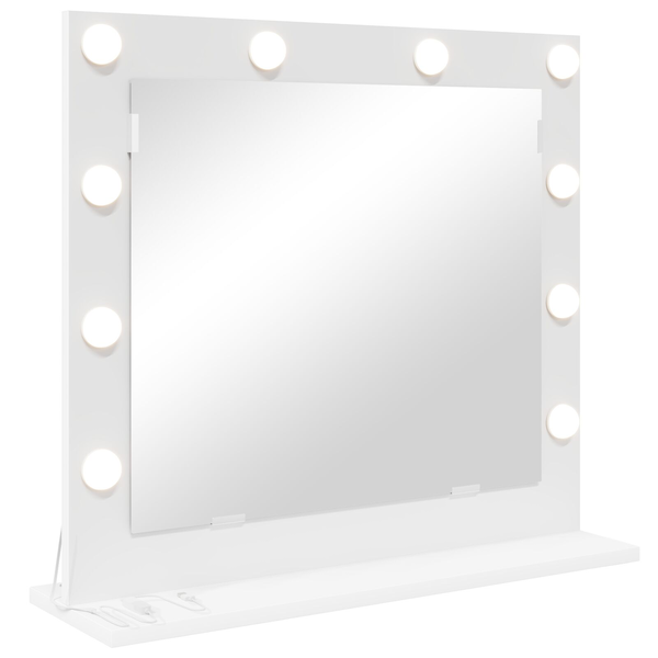 vidaXL Lustro Toaletowe  Białe Drewno drewnopochodne 60 x 55 x 18 cm
