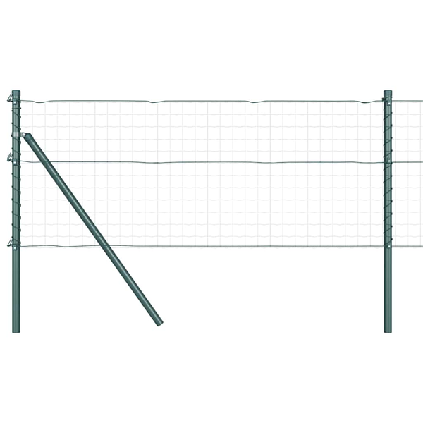 Kerítési Oszlopok 26 db Zöld Ø32 mm 100 cm Galvanizált Acél