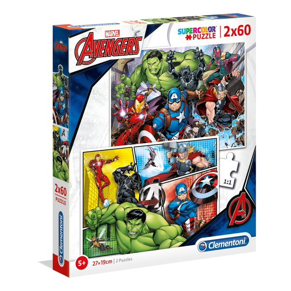Puzzle Clementoni Marvel 120 dílků Puzzle Supercolor The Avengers 2x60