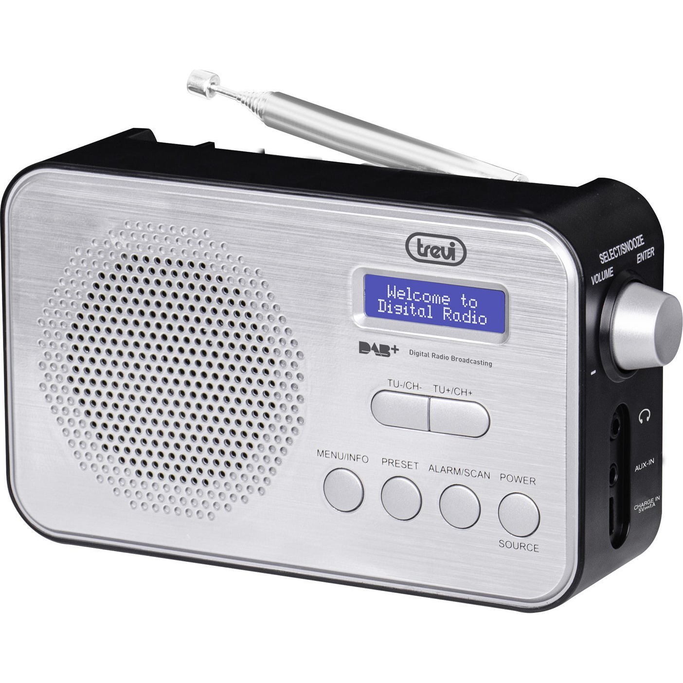 Trevi DAB 7F92 R Hordozható Digitális Fekete, Fehér