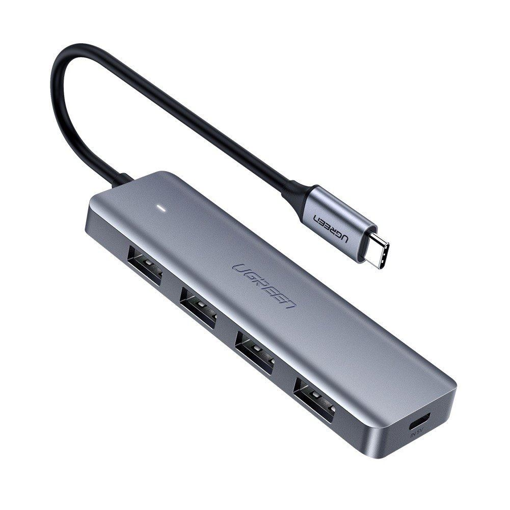 UGREEN 4 az 1-ben USB-C hub 4xUSB-A + micro USB szürke (70336) (UG70336)