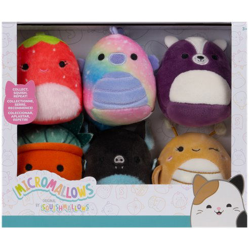 Squishmallows Micromallows 6Pack Szöcske, Ló, Görény, Pozsgás, Eper, Denevér (191726764694)
