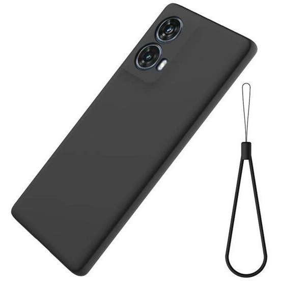 Gigapack Motorola Moto G85 prémium szilikon tok csuklópánttal, matt fekete (GP-159827) (GP-159827)