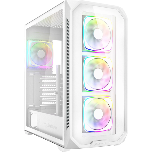 Sharkoon AK5G Midi Torony Számítógépház + 4 x 120 mm ARGB ventilátor - Fehér