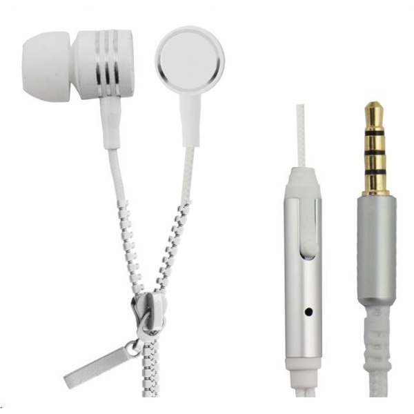 Căști intraauriculare cu microfon Esperanza ZIPPER, alb