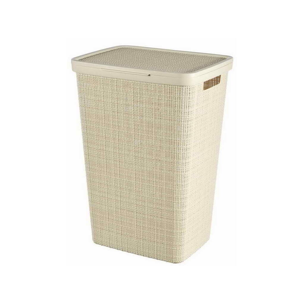 Curver Natural Style Rattan hatású szennyestartó 58l - Krém (245976)
