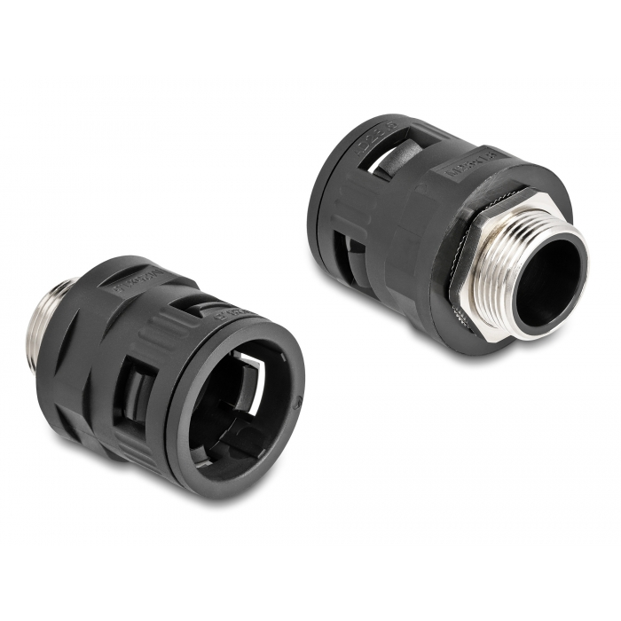 Delock M25 tömlőszelence réz külső csavarmenettel, fekete, 2 db. (60455) (60455)