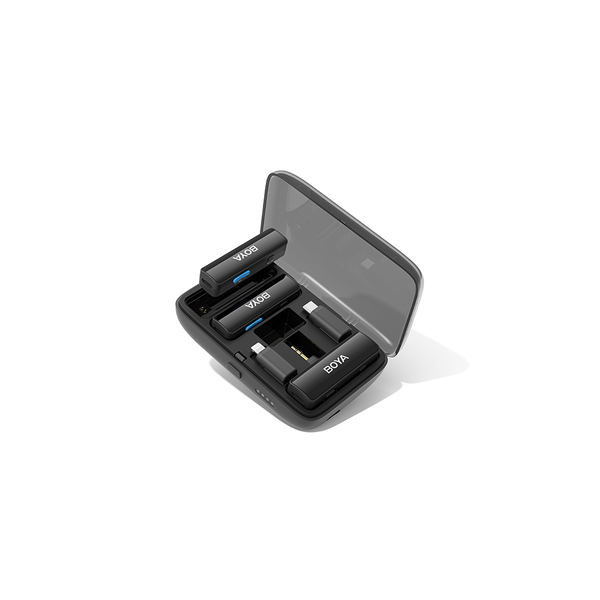 Sistema De Micrófono Inalámbrico De Solapa Boya Boyalink Lavalier Conector Usb-c Lightning Y Trs 3,5 Mm